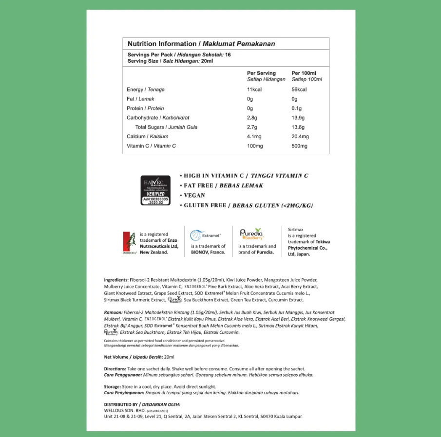 Liveon Nutrition Fact